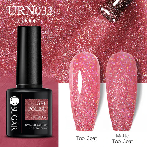 Nail Gel Polish - 7.5ml Semi-permanent Glitter Varnish for Winter Manicure, Eco-friendly and SGS Certified for Lasting Style