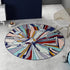 Modern Geometric Round Carpet for Living Room Bedroom and Hallway