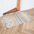 Ethnic Style Woven Linen Cotton Rectangle Rug Mat for Living Room and Bedroom Foot Pad