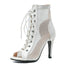Sexy High Heels Hollow Mesh Sandals for Summer Fashion Comfort Peep Toe Stilettos Jazz Dance Female Shoes Plus Size