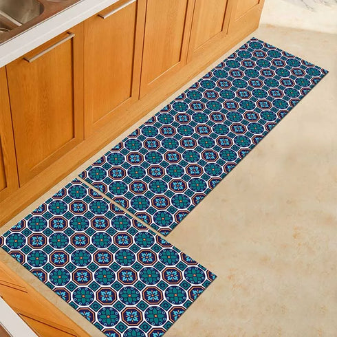 Anti-Slip Geometric Kitchen Mat Area Rugs for Living Room Bathroom and Hallway