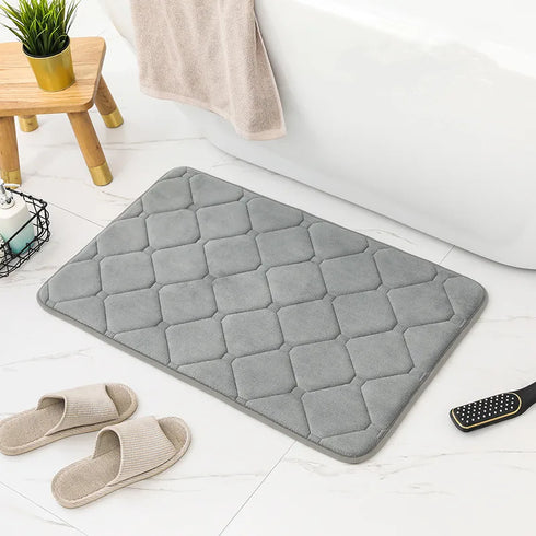 Memory Foam Bath Mat Super Absorbent Machine Washable Bathroom Rug Soft Quick Dry Floor Mat