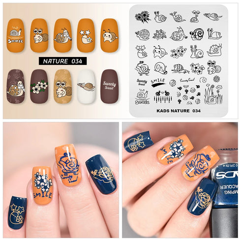 Nature-Inspired Nail Art Stamping Plate Set with Butterfly and Mountain Range Designs for DIY Manicure Enthusiasts