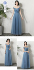 Bridesmaid Dress Elegant Ankle Length Tulle Ball Gown With Pleat Sash Built In Bra Prom Bridal Gown