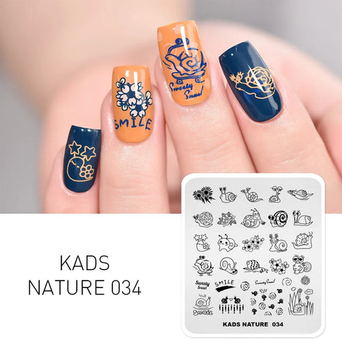 Nature-Inspired Nail Art Stamping Plate Set with Butterfly and Mountain Range Designs for DIY Manicure Enthusiasts