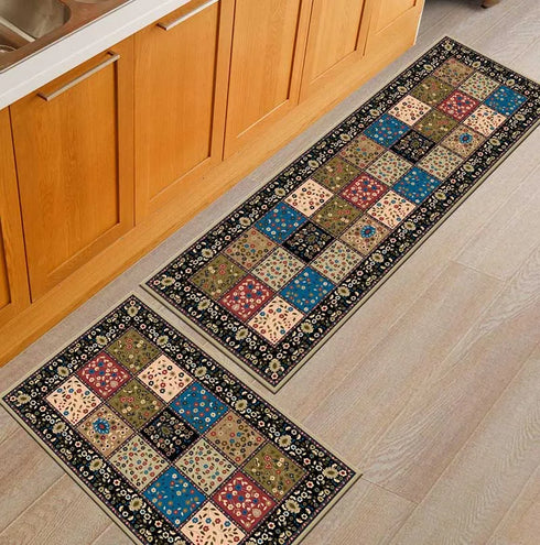 Anti-Slip Geometric Kitchen Mat Area Rugs for Living Room Bathroom and Hallway