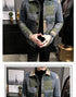 Men's Casual Lapel Hoodless Jacket - Slim Fit Plaid Woolen Coat for Autumn and Winter Fashion