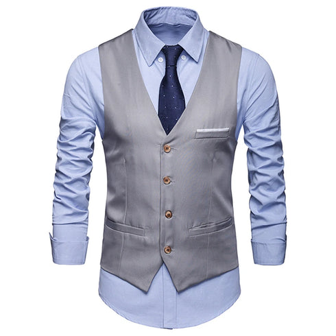 Slim Fit Men's Business Formal Waistcoat Sleeveless Vest
