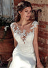 Wedding Dress Boho Sexy Illusion Sleeveless Scoop Neck Appliqued Lace Mermaid Gowns