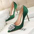 Sparkling Rhinestone Stiletto Pumps for Women - Elegant High Heels for Wedding & Party