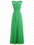 Bridesmaid Dress A-Line Chiffon Beading Applique Backless Floor Length Evening Dress