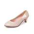 Elegant Women's Leather Med Heels - Classic Office Pumps for Career Ladies