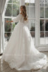 Princess Applique Lace Wedding Dresses Puff Sleeve Ball Gown