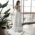 Customized Deep V Neck Straight Wedding Dresses Chiffon Gown