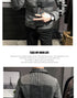 Men's Casual Lapel Hoodless Jacket - Slim Fit Plaid Woolen Coat for Autumn and Winter Fashion