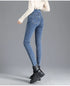 Warm High-Waist Fleece-Lined Skinny Jeans for Women - Perfect for Casual Fall Outfits and Stylish Pencil Pants Looks