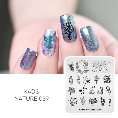 Nature-Inspired Nail Art Stamping Plate Set with Butterfly and Mountain Range Designs for DIY Manicure Enthusiasts