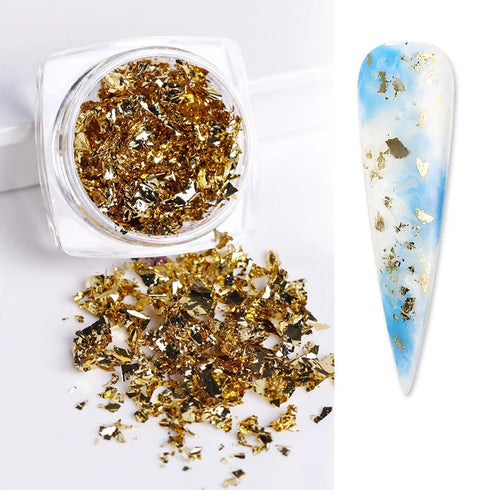 Sparkly Chameleon Nail Glitter Flakes - Irregular Gradient Sequins Powder for Gel Polish Nail Manicure Decoration and DIY Charms