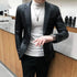 Stylish Slim Fit PU Leather Blazer Jackets for Men - Casual Business Suit Coats in 4XL Size for Autumn and Winter Wear