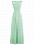 Bridesmaid Dress A-Line Chiffon Beading Applique Backless Floor Length Evening Dress