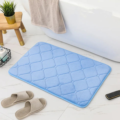Memory Foam Bath Mat Super Absorbent Machine Washable Bathroom Rug Soft Quick Dry Floor Mat