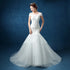 Wedding Dresses Illusion V-Neck Tulle Lace Embroidery Gown