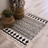 Ethnic Style Woven Linen Cotton Rectangle Rug Mat for Living Room and Bedroom Foot Pad