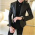 Stylish Slim Fit PU Leather Blazer Jackets for Men - Casual Business Suit Coats in 4XL Size for Autumn and Winter Wear