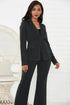 Elegant Women's Office Suit Set - Two-Piece Long Sleeve Pants Suit for Professional Winter Style, Perfect for Ages 18-35