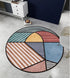 Modern Geometric Round Carpet for Living Room Bedroom and Hallway