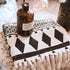 Ethnic Style Woven Linen Cotton Rectangle Rug Mat for Living Room and Bedroom Foot Pad