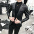 Stylish Slim Fit PU Leather Blazer Jackets for Men - Casual Business Suit Coats in 4XL Size for Autumn and Winter Wear
