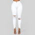 Chic Ripped Skinny Jeans for Women - Stylish Casual Denim Pencil Pants Perfect for Fall Outfits with Jeans, Streetwear Fashion S-3XL