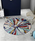 Modern Geometric Round Carpet for Living Room Bedroom and Hallway