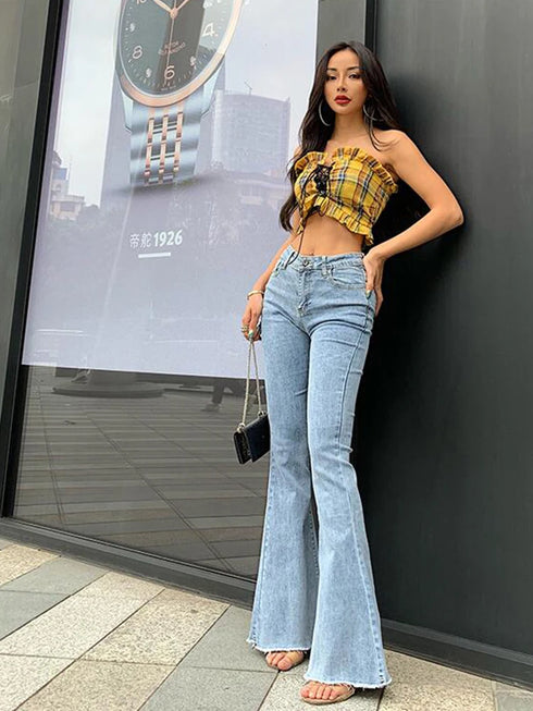 Flare Jeans Pants Women’s Vintage Denim y2k High Waist Trousers