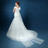 Wedding Dresses Illusion V-Neck Tulle Lace Embroidery Gown