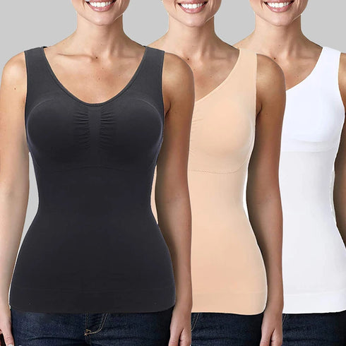 Women’s Slimming Cami Shaper with Built-in Bra for Tummy Control - Comfortable Casual Tank Top for Home, Yoga, and Everyday Wear