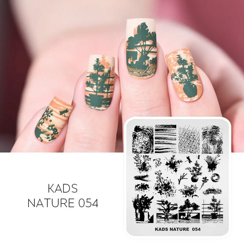 Nature-Inspired Nail Art Stamping Plate Set with Butterfly and Mountain Range Designs for DIY Manicure Enthusiasts
