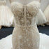 Crystal Beaded Mermaid Wedding Dress Full Lace Appliques Bridal Gown