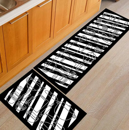 Anti-Slip Geometric Kitchen Mat Area Rugs for Living Room Bathroom and Hallway