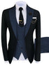 Luxury Men's Tuxedo Suit Set for Special Occasions - Stylish 3-Piece Ensemble with Jacket, Trousers, and Vest for Parties and Weddings