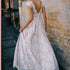 Customized Vintage Champagne Lace Bohemian Wedding Dress A Line Cap Sleeve Sexy Backless Bridal Gown
