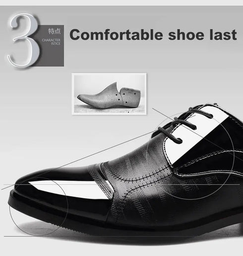 Elegant Breathable Leather Oxfords for Men - Stylish Formal Dress Shoes Perfect for Office, Parties, and Weddings with Comfortable Rubber Outsole and Lace-up Closure