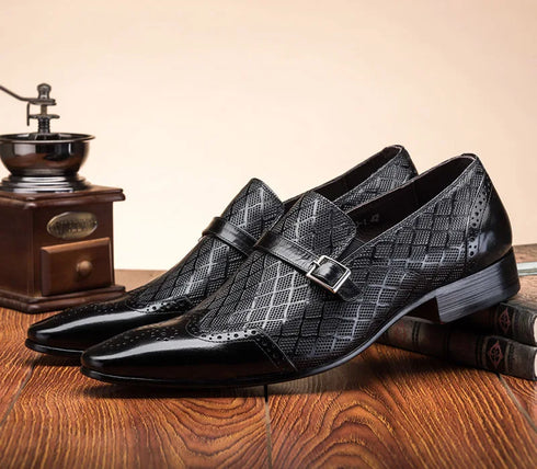 Elegant Patent Leather Oxford Loafers for Men - Versatile Dress Shoes for Weddings and Office Occasions - Comfortable Slip-On Style with Pointed Toe Design