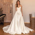 Elegant Ivory Detachable Train Wedding Dresses Mermaid Satin Gown
