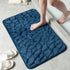 Cobblestone Embossed Bath Mat Water Absorption Non-Slip Memory Foam Washable Rug
