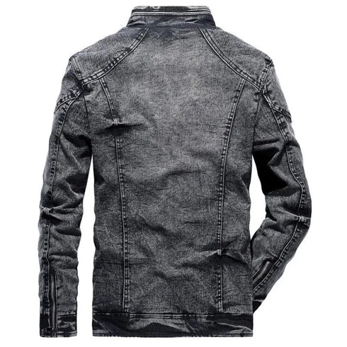 Men's Plus Velvet Winter Denim Jacket - Classic Retro Slim Fit Casual Outerwear Coat for Stylish Leisure Wear S-3XL