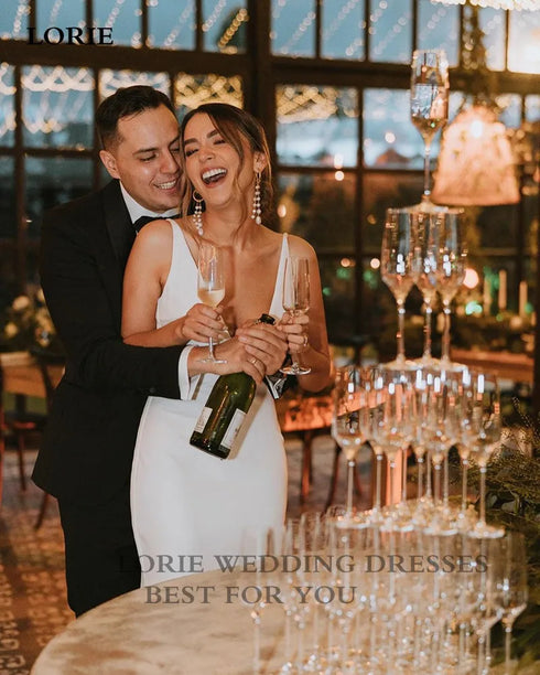 LORIE Mermaid Wedding Dresses Spaghetti Straps Boho Gowns