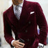 Men's Elegant Double Breasted Velvet Blazer Dinner Jacket Suit Coat