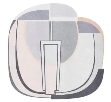 Modern Geometric Round Carpet for Living Room Bedroom and Hallway
